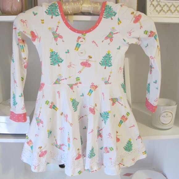 Eleanor Rose Girl's Long Sleeve Holiday Christmas Tunic Top Size 6-7 EUC - Picture 2 of 6